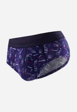 Le slip français Slips|Slips<Slip en coton-Terrible Imprimé Gufi Acier Betterave Bleu