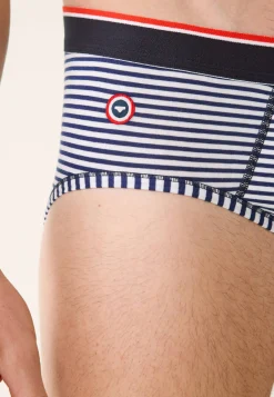 Le slip français Slips|Slips<Slip en coton-Terrible Marinière Blanc