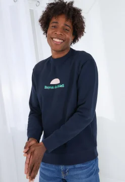 Le slip français Hauts<Sweat en molleton col rond-Ben-F Marine Rayon de Soleil Bleu