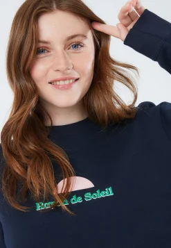 Le slip français Hauts<Sweat en molleton col rond-Ben-F Marine Rayon de Soleil Bleu