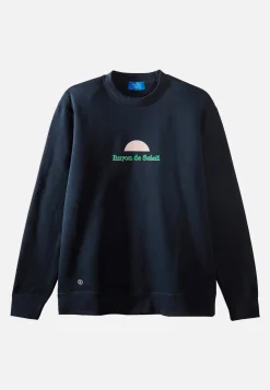 Le slip français Hauts<Sweat en molleton col rond-Ben-F Marine Rayon de Soleil Bleu