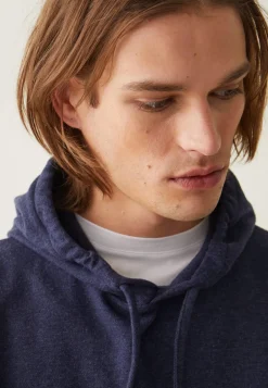Le slip français Hauts<Sweat-shirt à capuche en piqué recyclé double face-Lazlo Marine Bleu