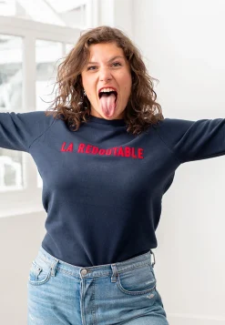 Le slip français Hauts<Sweat-shirt floqué en coton-La Cassandre Marine Bleu