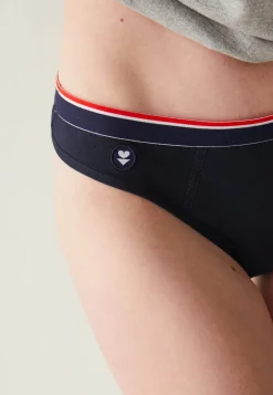 Le slip français Culottes|Broderie 🪡<Tanga en coton-Suzon Marine Bleu
