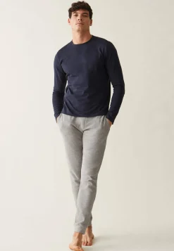 Le slip français Hauts De Pyjamas|Hauts De Pyjamas<Tee-shirt manches longues en coton-Jeannot Marine Bleu