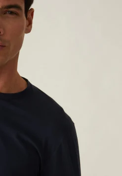 Le slip français Hauts De Pyjamas|Hauts De Pyjamas<Tee-shirt manches longues en coton-Jeannot Marine Bleu