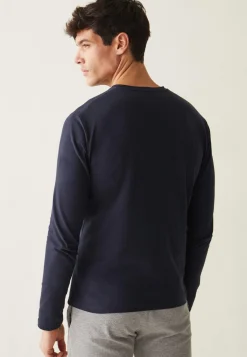 Le slip français Hauts De Pyjamas|Hauts De Pyjamas<Tee-shirt manches longues en coton-Jeannot Marine Bleu