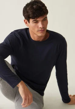 Le slip français Hauts De Pyjamas|Hauts De Pyjamas<Tee-shirt manches longues en coton-Jeannot Marine Bleu