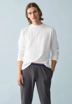 Le slip français Hauts De Pyjamas|Hauts De Pyjamas<Tee-shirt manches longues en coton-Jeannot Blanc