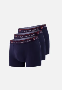 Le slip français Collection Cadeaux|Packs De Boxers<Trio de boxers en coton-Pack Trio Boxer Redoutable Marine Bleu