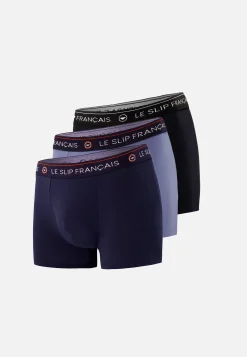 Le slip français Collection Cadeaux|Packs De Boxers<Trio de boxers en coton-Pack Trio Boxer Redoutable Marine Noir Jean Bleu