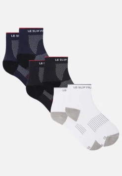 Le slip français Chaussettes De Sport|Chaussettes De Sport<Trio de chaussettes courtes en polyamide-Pack Chaussettes Gaetan Marine Noir Blanc