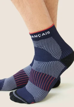 Le slip français Chaussettes De Sport|Chaussettes De Sport<Trio de chaussettes courtes en polyamide-Pack Chaussettes Gaetan Marine Noir Blanc