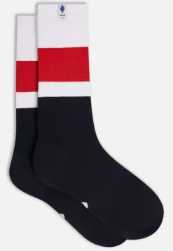 Le slip français Chaussettes En Coton|Chaussettes En Coton<Trio de chaussettes mi-hautes en coton-Pack Trio Chaussettes Lucas Equipe de France Coq Blanc