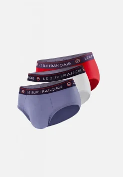 Le slip français Packs De Slips|Packs Sous-Vêtements<Trio de Slips en Coton-Pack Trio Slip Intrépide Bleu Jean Rouge Cerise Blanc