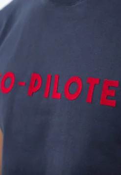 Le slip français Hauts<T-shirt col rond en coton-Jean-F Copilote Bleu