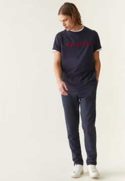 Le slip français Hauts<T-shirt col rond en coton-Jean-F Copilote Bleu