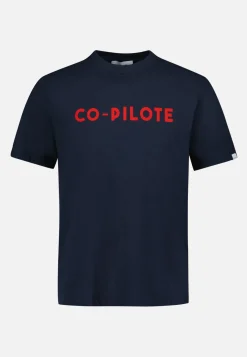 Le slip français Hauts<T-shirt col rond en coton-Jean-F Copilote Bleu