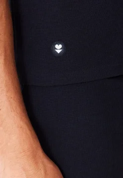 Le slip français Hauts De Pyjamas|Hauts De Pyjamas<T-shirt de pyjama en coton gaufré-Marc-André Marine Bleu