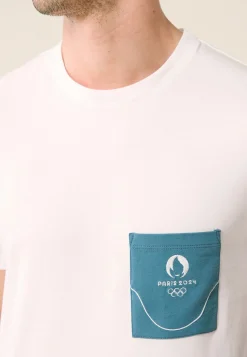 Le slip français Hauts De Pyjamas|Hauts De Pyjamas<T-shirt de pyjama mixte col rond en coton-Jean-F Blanc