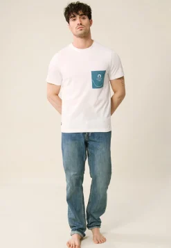 Le slip français Hauts De Pyjamas|Hauts De Pyjamas<T-shirt de pyjama mixte col rond en coton-Jean-F Blanc