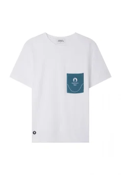 Le slip français Hauts De Pyjamas|Hauts De Pyjamas<T-shirt de pyjama mixte col rond en coton-Jean-F Blanc