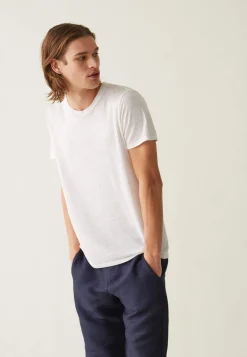 Le slip français Hauts<T-shirt en lin-Camille Ecru Blanc