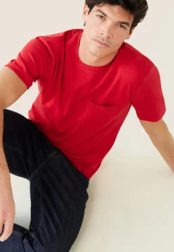 Le slip français Hauts<T-shirt Homme en coton-Sasha Cerise Rouge