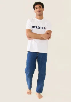 Le slip français Hauts<T-shirt mixte col rond en coton-Jean-P Intrépide Blanc
