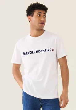 Le slip français Hauts<T-shirt mixte col rond en coton-Jean-P Révolutionnaire Blanc
