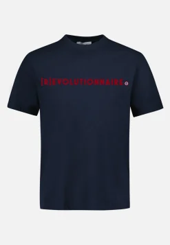 Le slip français Hauts<T-shirt mixte col rond en coton-Jean-P Révolutionnaire Marine Bleu