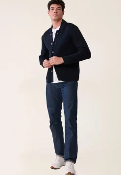 Le slip français Pulls|Hauts<Veste en maille-Eloi Bleu